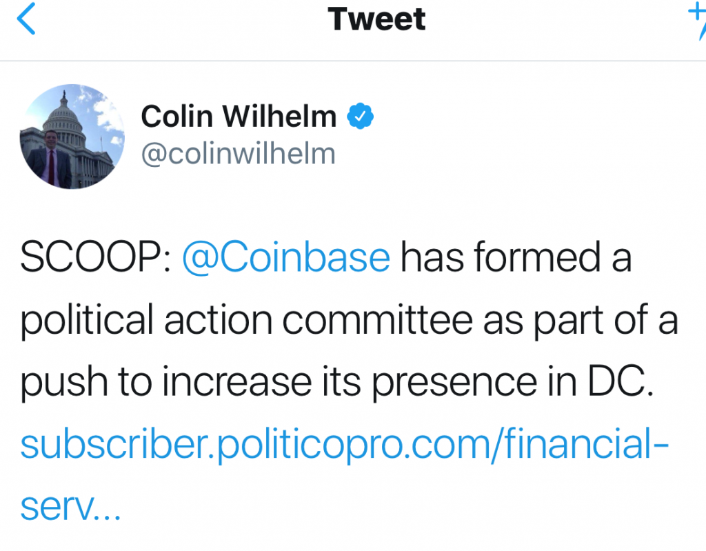 Coinbase Flexes Political Muscle, Beating While Joining Them